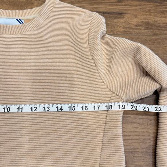 Tuckernuck Addison Bay Everyday Crewneck Ribbed Sweater in Heather Camel Small - Picture 9 of 10